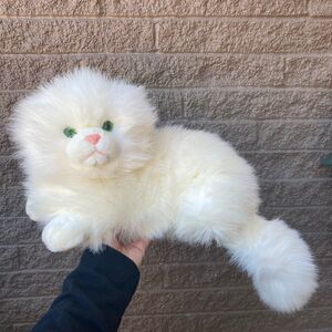 Vintage RUSS Berrie "Nikki" White Kitty Cat Green Eyes Plush Toy 12"